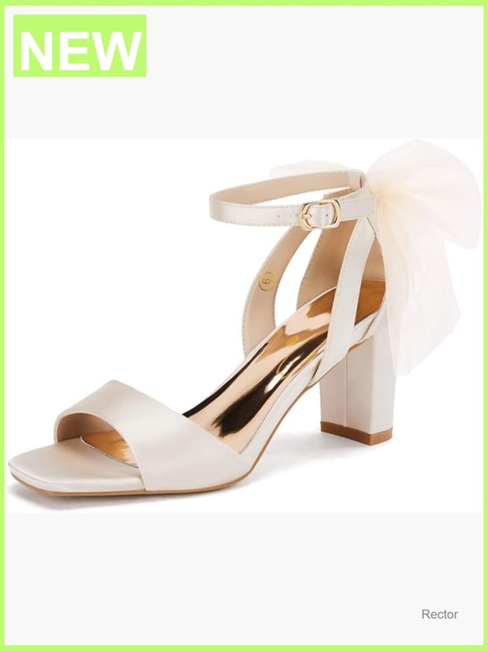 Bow Tie Heeled Sandals Chunky Heels One Strap Satin Ankle Buckle Dress Wedding